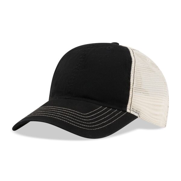 Bio-Washed Cotton Twill Front Cap w/Soft Mesh Sides & Back Thumbnail
