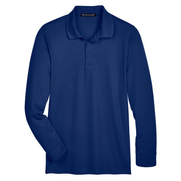 CrownLux Performance® Plaited Long Sleeve Polo Thumbnail
